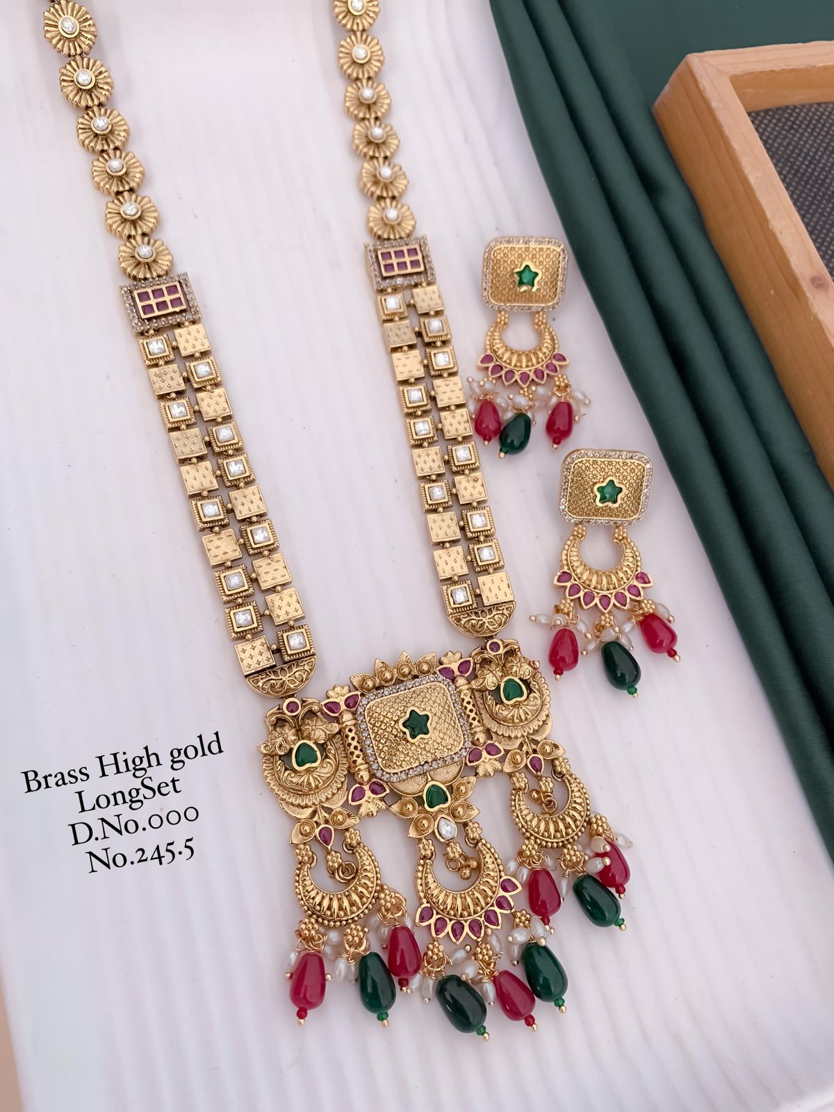 24 BH Brass High Gold Wedding Wear Long Set Wholesale Shop In Surat
